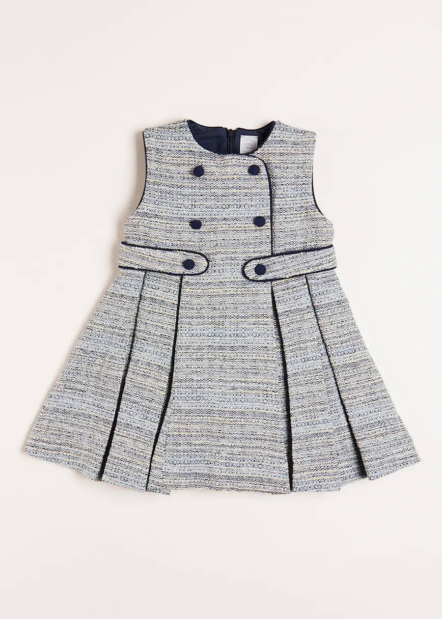 Walton Boucle Dress in Blue (12mths-10yrs) Dresses  from Pepa London