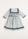 Evelyn Floral Mariner Collar Long Sleeve Dress in Blue (18mths-10yrs) Dresses  from Pepa London