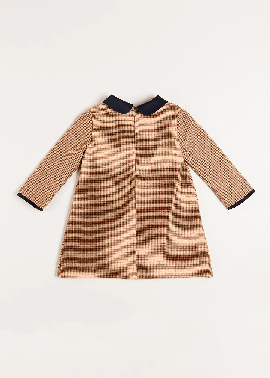 Chester Puppytooth Dress in Caramel (18mths-10yrs) Dresses  from Pepa London