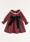 Belgravia Tartan Dress in Red (12mths-10yrs) Dresses  from Pepa London