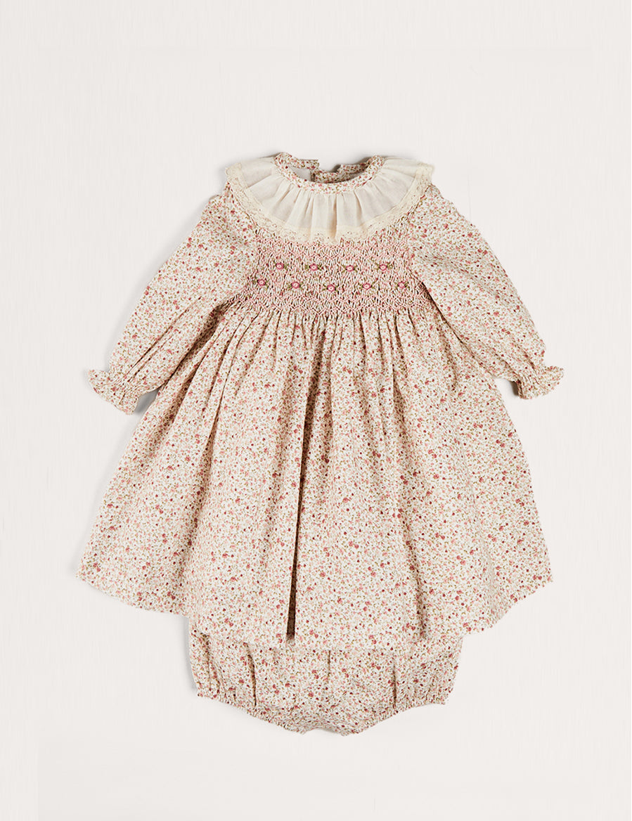 Ophelia Floral Dress with Bloomers in Pink (1mth-12mths) Dresses  from Pepa London
