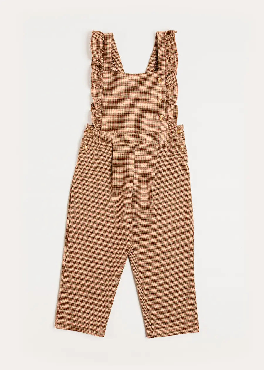 Chester Puppytooth Dungarees in Caramel (4-10yrs) Dungarees  from Pepa London