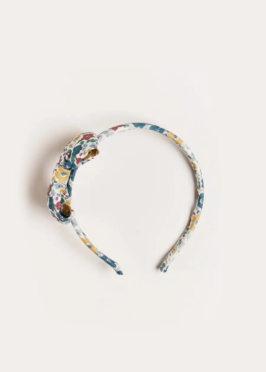 Emilia Floral Meduim Bow Hairband in Caramel Hair Accessories  from Pepa London