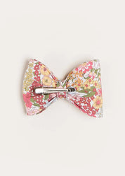 Florence Floral Medium Bow Clip in Pink Hair Accessories  from Pepa London