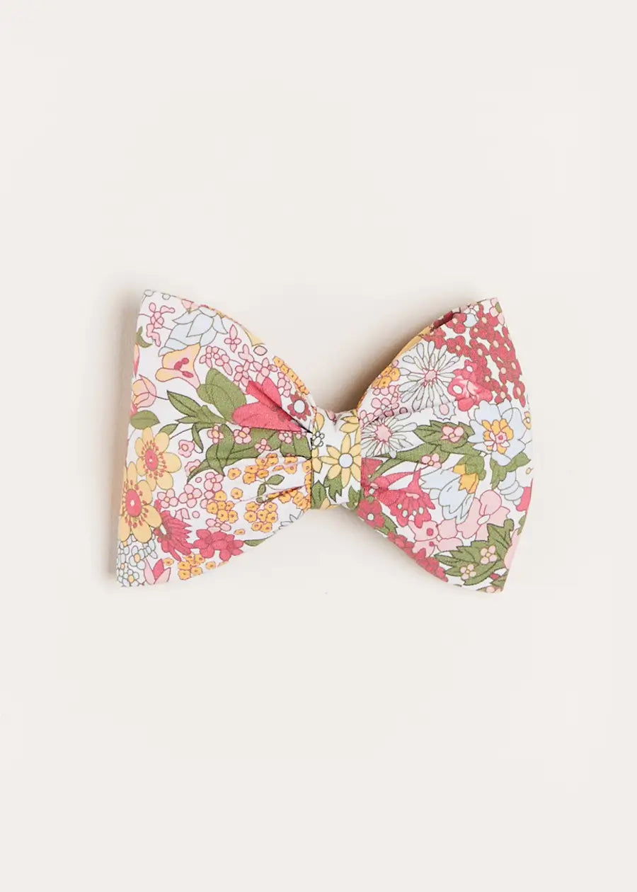 Florence Floral Medium Bow Clip in Pink Hair Accessories  from Pepa London