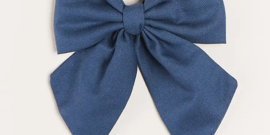 Plain Long Bow Clip in Royal Blue Hair Accessories  from Pepa London