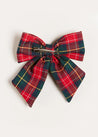 Belgravia Tartan Long Bow Clip in Red Hair Accessories  from Pepa London