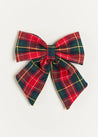 Belgravia Tartan Long Bow Clip in Red Hair Accessories  from Pepa London