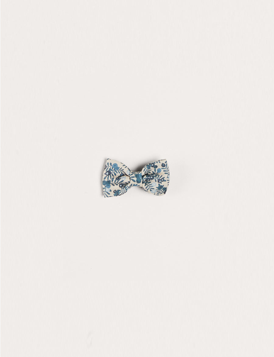 Floral Small Bow Clip in Blue HAIR ACCESSORIES from Pepa London