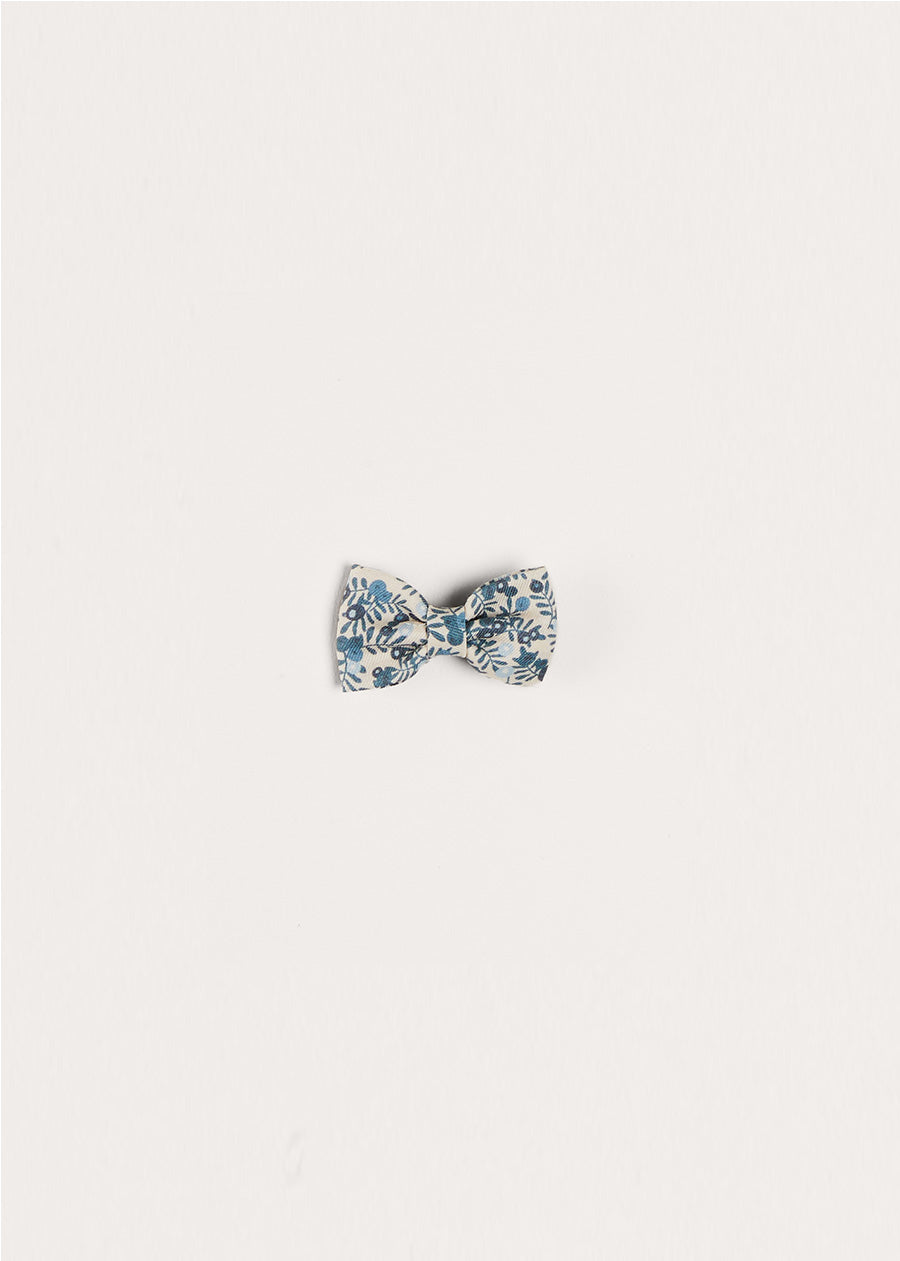 Floral Small Bow Clip in Blue HAIR ACCESSORIES from Pepa London