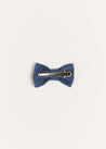 Plain Small Bow Clip in Royal Blue Hair Accessories  from Pepa London