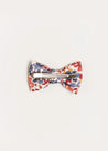 Beatrice Floral Small Bow Clip in Navy Hair Accessories  from Pepa London