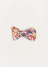 Beatrice Floral Small Bow Clip in Navy Hair Accessories  from Pepa London