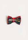 Belgravia Tartan Small Bow Clip in Red Hair Accessories  from Pepa London