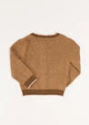 Floral Embroidered Cardigan in Caramel (4-10yrs) Knitwear  from Pepa London