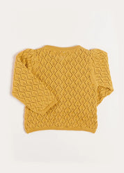 Openwork Cardigan in Mustard (6mths-10yrs) Knitwear  from Pepa London