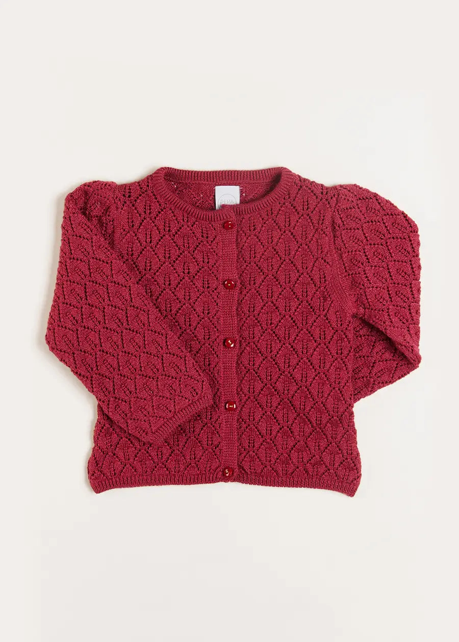 Openwork Cardigan in Pink (6mths-10yrs) Knitwear  from Pepa London