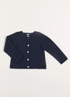 Openwork Cardigan in Navy (6mths-10yrs) Knitwear  from Pepa London