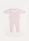 Dot Detail Lace Collar Knitted Set in Pink (1-6mths) Knitted Sets  from Pepa London