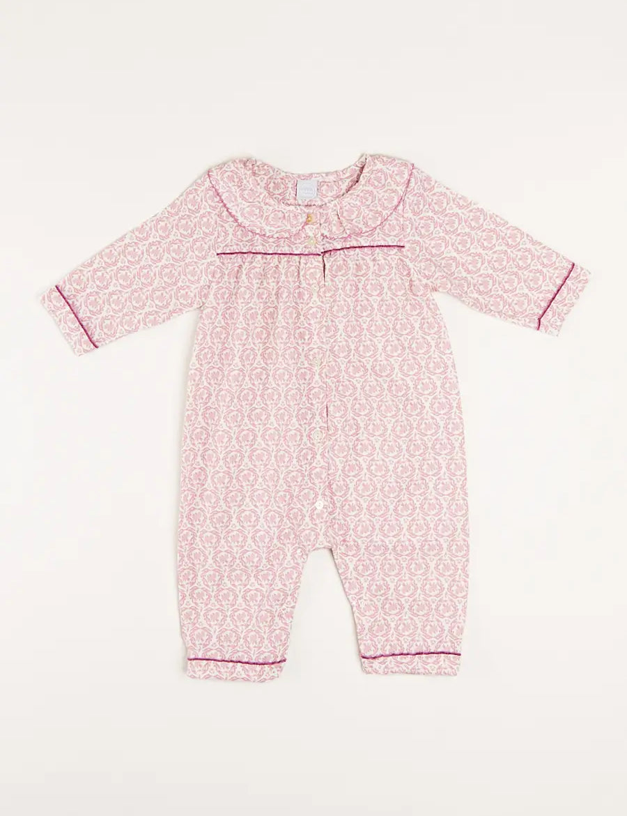 Laurel Floral Ruffle Collar Nightwear in Pink (6mths-3yrs) Nightwear  from Pepa London