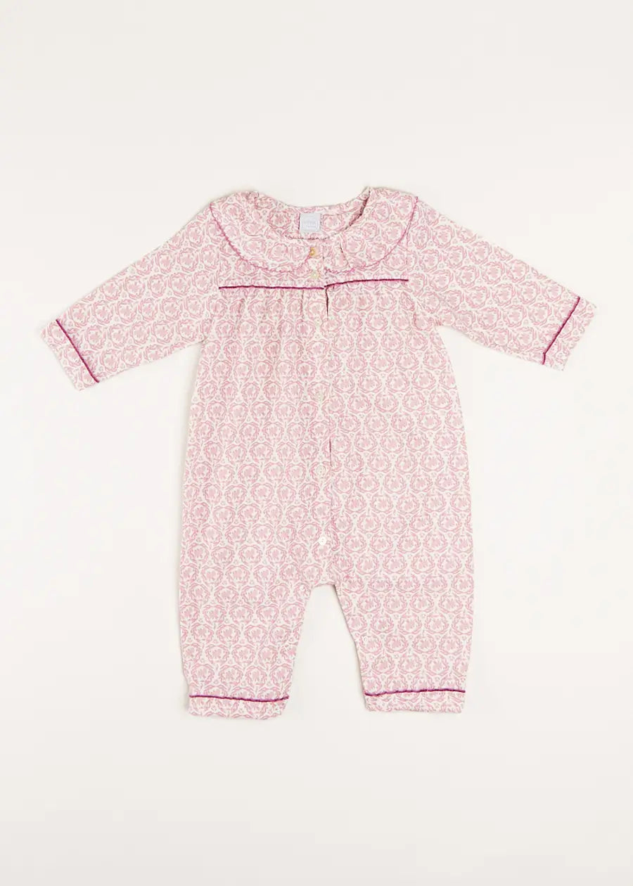 Laurel Floral Ruffle Collar Nightwear in Pink (6mths-3yrs) Nightwear  from Pepa London