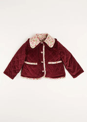 Daphne Floral Reversible Corduroy Jacket in Pink (4-10yrs) Coats  from Pepa London