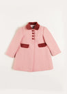 Single Breasted Scallop Detail Coat in Pink (2-10yrs) Coats  from Pepa London