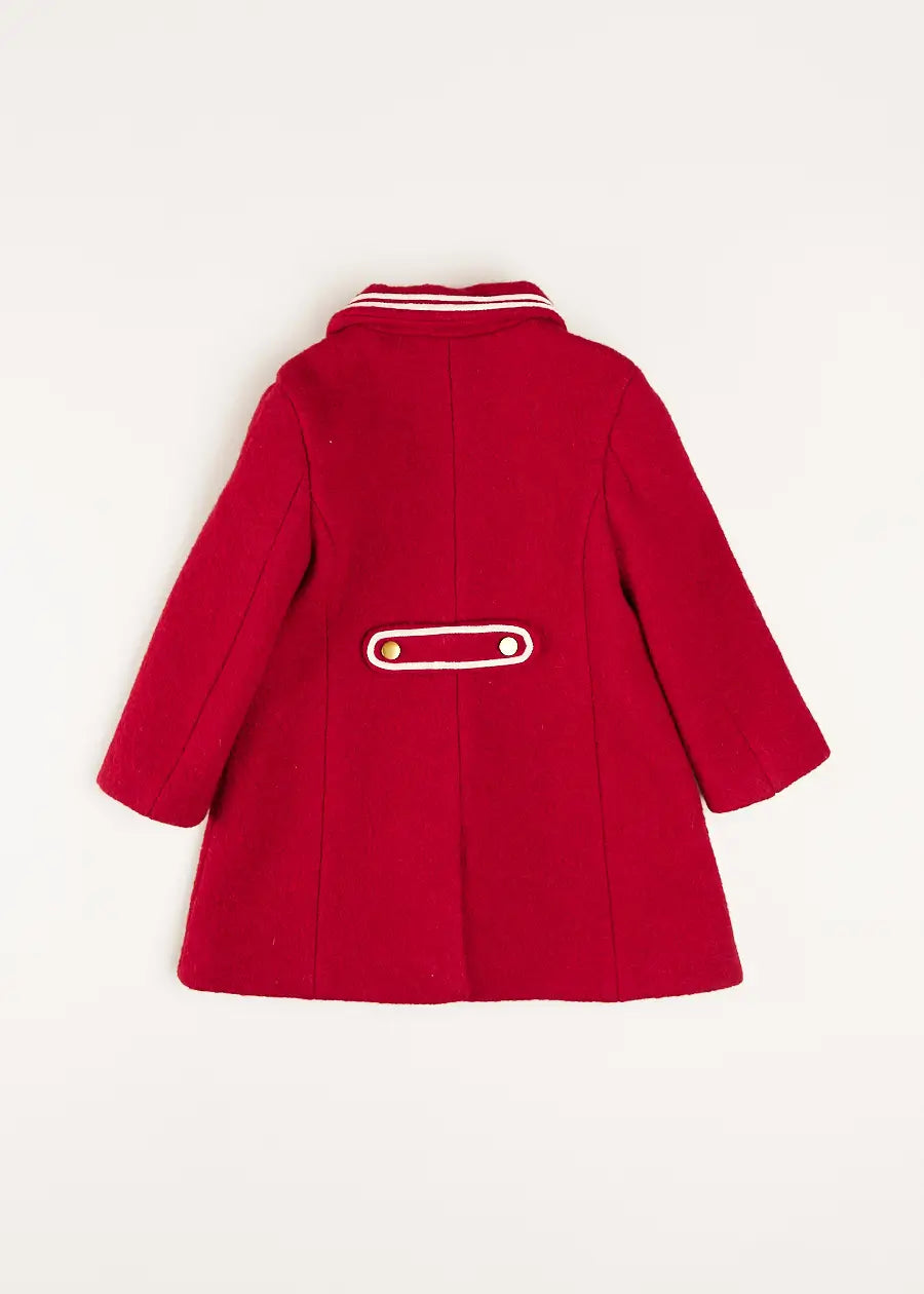 Single Breasted Wool Coat in Red (4-10yrs) Coats  from Pepa London