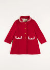 Single Breasted Wool Coat in Red (4-10yrs) Coats  from Pepa London