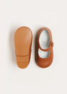 Leather Mary Jane Baby Shoes in Brown (20-26EU) Shoes  from Pepa London