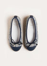 Walton Boucle Ballerina Shoes in Blue (24-34EU) Shoes  from Pepa London