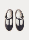 Leather Plain Charlotte Shoes in Navy (24-34EU) SHOES from Pepa London
