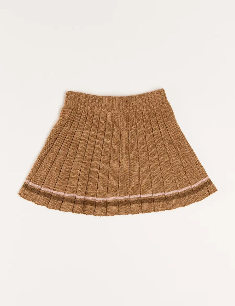 Pleated Knitted Skirt in Caramel (4-10yrs) Skirts  from Pepa London