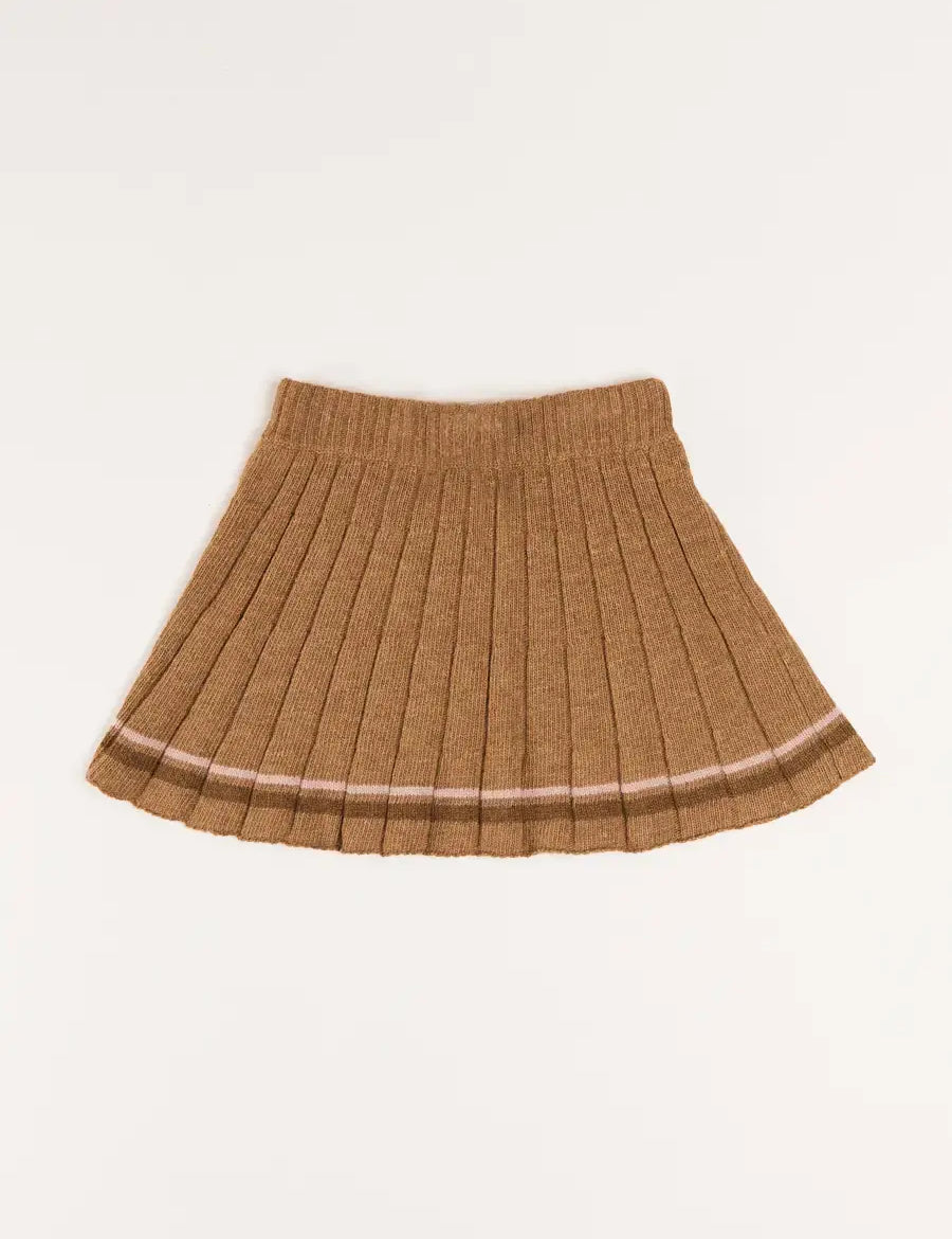 Pleated Knitted Skirt in Caramel (4-10yrs) Skirts  from Pepa London