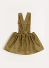 Velvet Embroidered Skirt with Braces in Green (12mths-3yrs) Skirts  from Pepa London