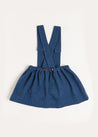 Wool Embroidered Skirt with Braces in Blue (12mths-3yrs) Skirts  from Pepa London