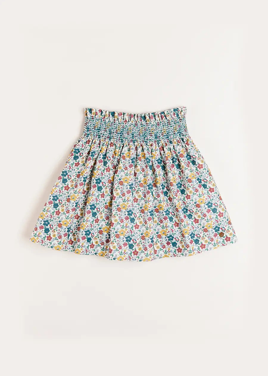 Emilia Floral Skirt in Burgundy (4-10yrs) Skirts  from Pepa London
