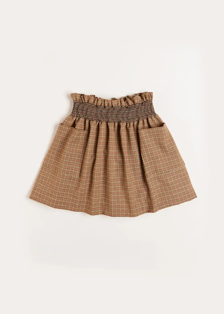 Chester Puppytooth Skirt in Caramel (4-10yrs) Skirts  from Pepa London