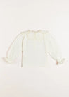 Lace Trim Petal Collar Top in Cream (3-10yrs) Tops & Bodysuits  from Pepa London