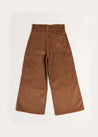 Corduroy Wide Leg Trousers in Caramel (4-10yrs) Trousers  from Pepa London