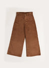 Corduroy Wide Leg Trousers in Caramel (4-10yrs) Trousers  from Pepa London