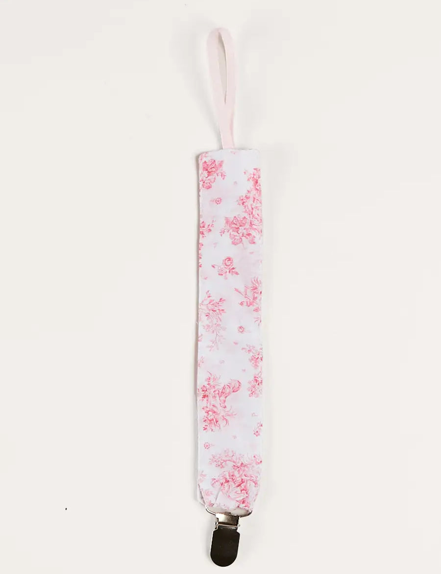Audrey Toile Dummy Clip in Pink ACCESSORIES from Pepa London