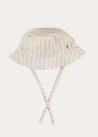 Brompton Striped Sun Hat in Beige (XS-M) ACCESSORIES from Pepa London