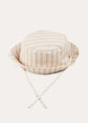 Brompton Striped Sun Hat in Beige (XS-M) ACCESSORIES from Pepa London