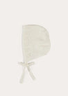 Openwork Cotton Knitted Bonnet in Cream (S-L) from Pepa London