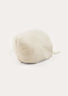 Openwork Cotton Knitted Bonnet in Cream (S-L) BONNETS from Pepa London