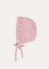 Openwork Cotton Knitted Bonnet in Pink (S-L) from Pepa London