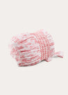 Audrey Toile Hand Smocked Bonnet in Pink (S-M) BONNETS from Pepa London