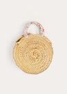 Louisa Floral Detail Raffia Bag in Coral ACCESSORIES from Pepa London