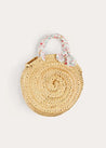 Louisa Floral Detail Raffia Bag in Coral ACCESSORIES from Pepa London